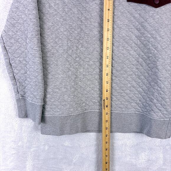 Patagonia Snap T Quilted Pullover Sweater Womens XS Gray Maroon Outdoors Preppy - Picture 8 of 11